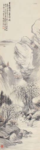 胡公寿（1823～1886） 烟江叠嶂图 立轴 设色纸本
