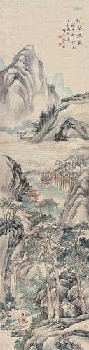 沈宗敬（1669～1735） 戊申（1728）年作 松壑鸣泉 立轴 设色绫本