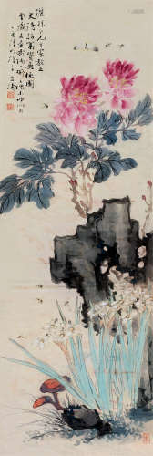 王雪涛（1903～1982） 乙酉(1945)年作 富贵无极图 镜片 设色纸本