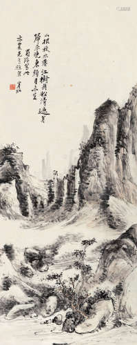 黄宾虹（1865～1955） 蜀游小景 镜片 设色纸本