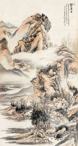冯超然（1882～1954） 辛巳(1941)年作 溪山深秀 立轴 设色纸本
