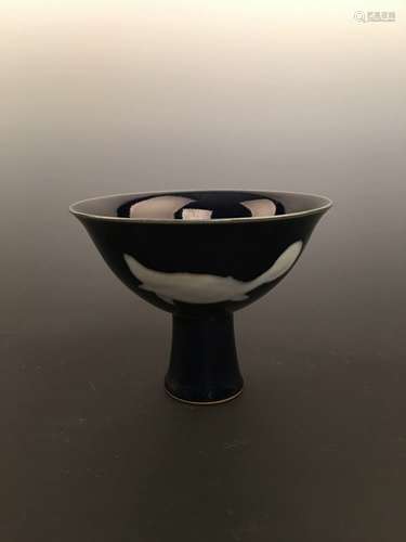 Chinese Blue High Foot Porcelain Bowl