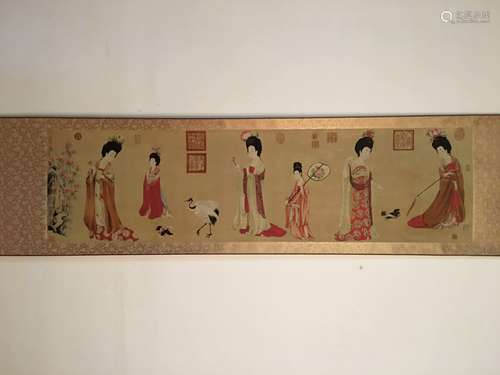 Chinese Watercolor Scroll