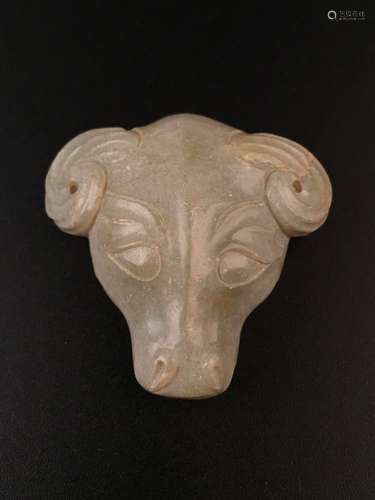 Chinese White Jade Sheep Head