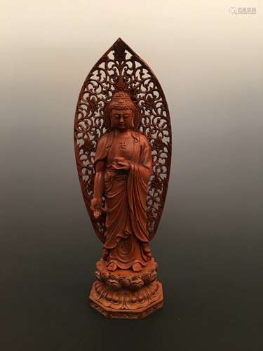 Chinese Boxwood Buddha Statue