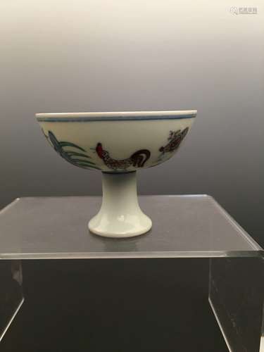 Chinese Doucai Chicken Cup