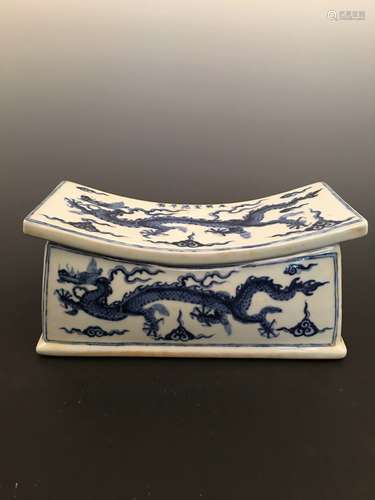 Chinese Ming Blue and White Porcelain Pillow