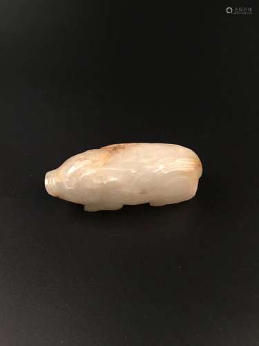 Chinese Western Zhou White Jade Pig