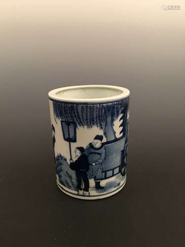 Chinese Blue and White Brush Pot