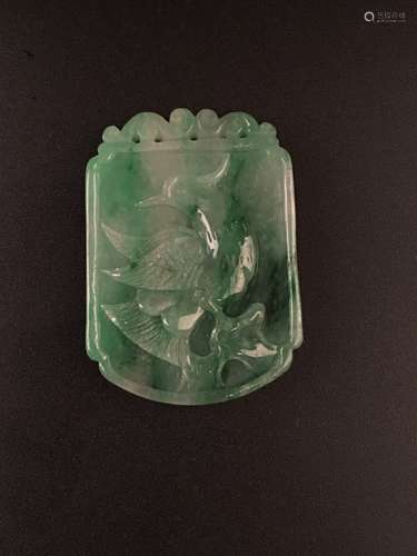 Fine Green Jadeite Pendant