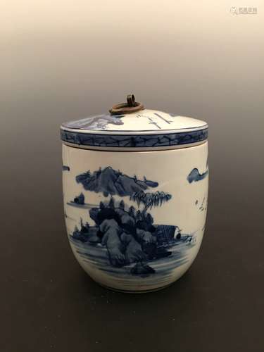 Chinese Blue and White Porcelain Tea Jar