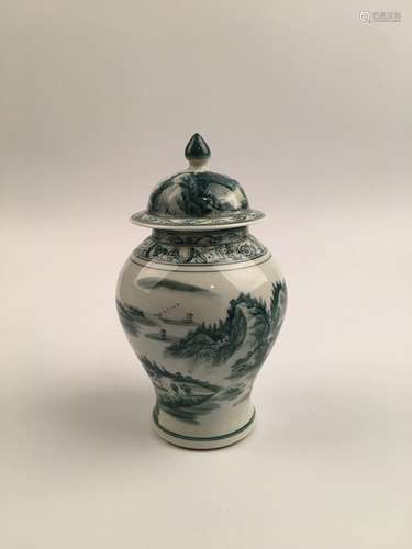 Chinese Green Glazed Porcelain Vase