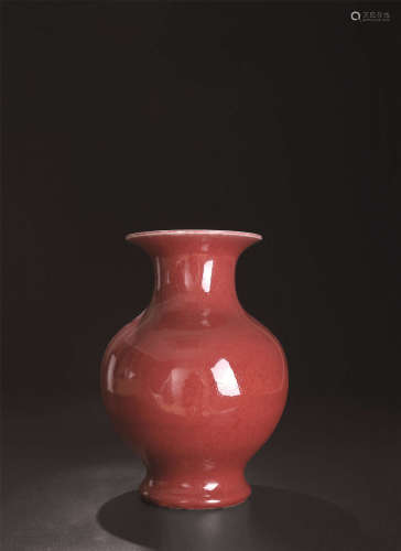 清中期 祭红釉石榴尊