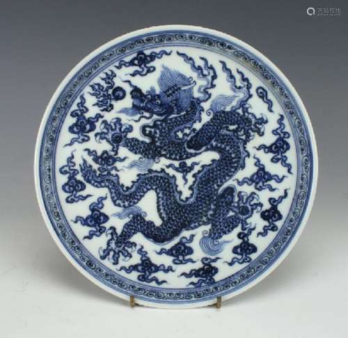 BLUE & WHITE DRAGON PLATE