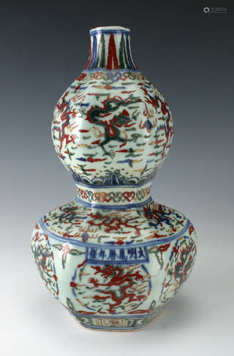 WUCAI DOUBLE GOURD VASE