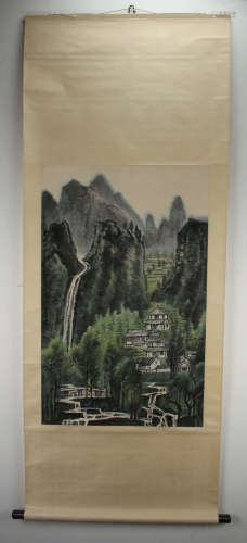 CHINESE WATERCOLOR PAINTING SCROLL