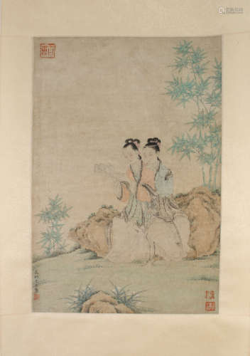 CHINESE MING DYNASTY WATERCOLOR PAINTING SCROLL