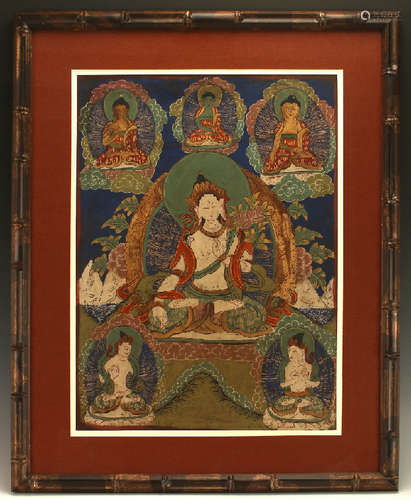 FRAMED TIBETAN THANGKA