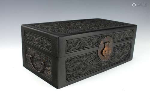 CARVED ZITAN DRAGON BOX