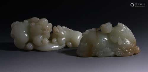 CHINESE HAND CARVED JADE ANIMALS