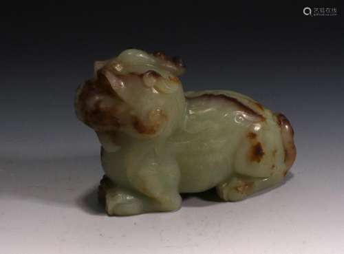 CHINESE YELLOW JADE FOO DOG