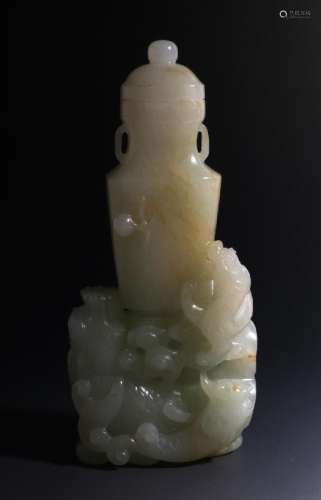 CHINESE WHITE JADE URN