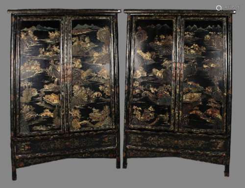 PAIR OF LACQUERED CABINETS