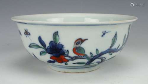 BOWL WITH FLOWERS AND BIRDS