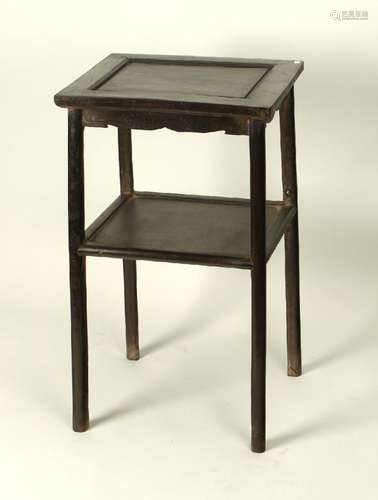 TWO TIERED ZITAN END TABLE