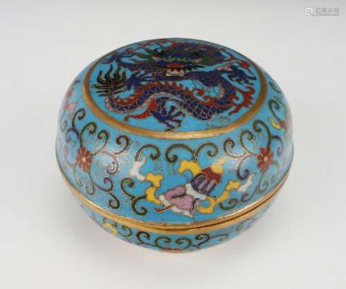 CLOISONNE CONTAINER WITH LID