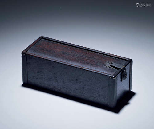 清 紫檀长方文具盒