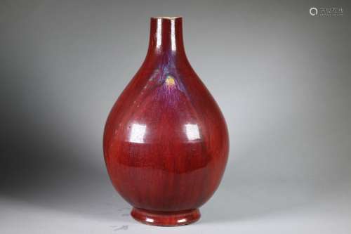 A Chinese Red-Glazed Jun-Yao Vase,Late Ming Dynasty