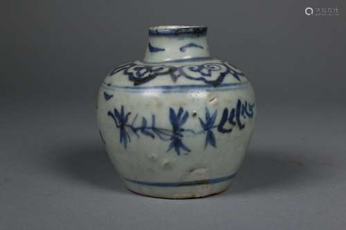 A Chinese Blue and White porcelain vase,Ming Dynasty