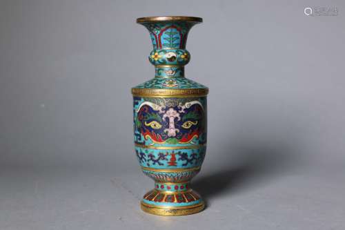 A Chinese cloisonné 'taotie' vase,Qing dynasty
