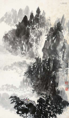 秦岭云（1914～2008） 秋山秀色 立轴 设色纸本