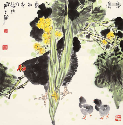 陈永锵（b.1948） 乙酉 2005年作 家园 镜片 设色纸本