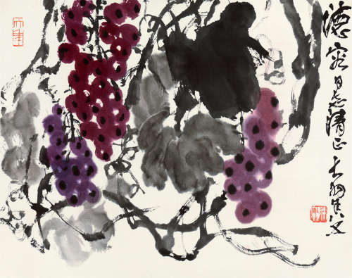 陈大羽（1912～2001） 珠光 镜片 设色纸本