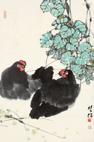 方楚雄（b.1950） 大吉图 立轴 设色纸本