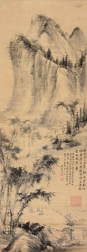 沈雒（？～1904后） 甲寅 1854年作 雨洗空山 立轴 水墨绢本