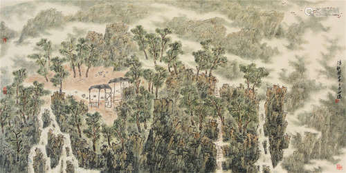 陈向迅（b.1956） 甲申2004年作 清秋图 镜片 设色纸本