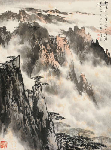 徐子鹤（1916～1999） 庚申1980年作 云山再望 立轴 设色纸本