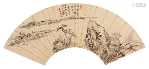 王宸（1867～1938） 甲寅1914年作 临梅道人笔 扇面 水墨纸本