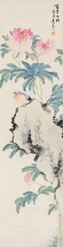 姜丹书（1885～1962） 富贵白头 立轴 设色纸本