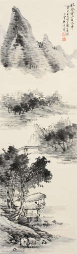 樊浩霖（1885～1962） 辛巳1941年作 秋水云山 镜片 水墨纸本