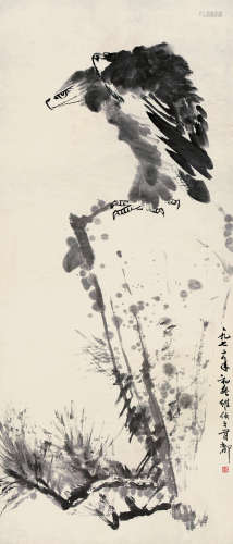 陈维信（1918～1990） 1972年作 鹰 镜片 水墨纸本