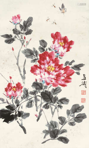 王雪涛（1903～1982） 国色天香 立轴 设色纸本