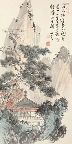 溥儒（1896～1963） 松阁眺望图 立轴 设色纸本