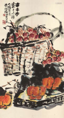 朱屺瞻（1892～1996） 吉利图 镜芯 设色纸本