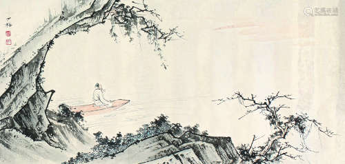 陈少梅（1909～1954） 望江图 镜芯 设色纸本