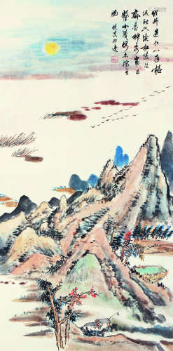 徐邦达（1911～2012） 秋山明月图 立轴 设色纸本
